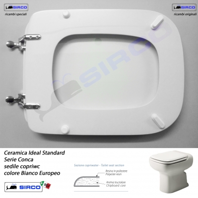 Sedile copriwc bianco compatibile con Serie Conca di Ideal Standard