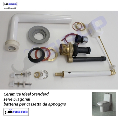 Pulsante monoflusso T6043AA per batteria cassetta in ceramica