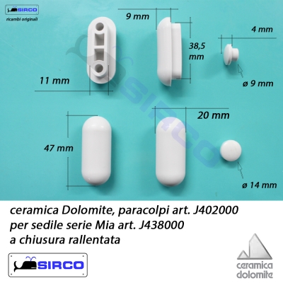 MIA J402000 paracolpi ORIGINALI soft close VARIANTI Dolomite