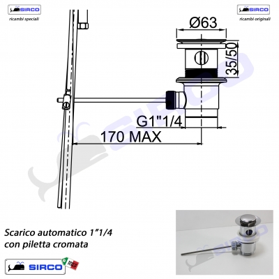 Piletta Automatica C/snodo Cromata Pesante 1