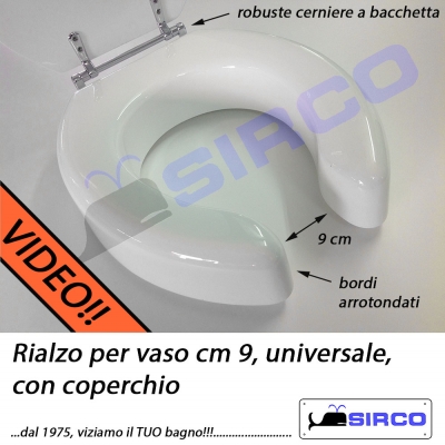 Rialzo WC di 15 cm con Staffe e Coperchio