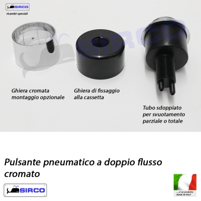 Pulsante ABS CROMATO doppio flusso VARIANTI Flaminia BATTERIE Sirco sas  Arredo Bagno Biella Piemonte