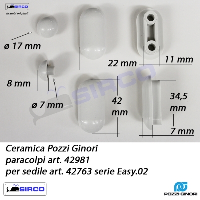 EASY.02 art. 51981 Paracolpi ORIGINALI VARIANTI Pozzi Ginori paracolpi  Sirco sas Arredo Bagno Biella Piemonte